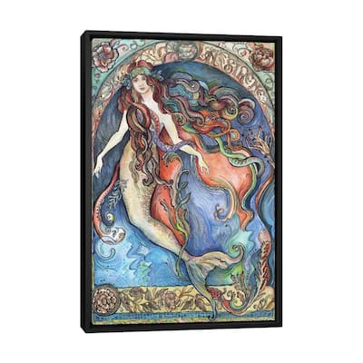iCanvas "A Mermaid - La Sirene" by Fanitsa Petrou Framed Canvas Print