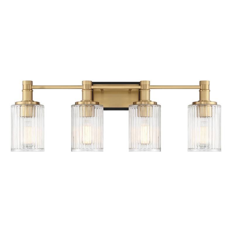 Savoy House 8-1102-4 Concord 4 Light 31" Wide Vanity Light - Matte Black / Warm Brass