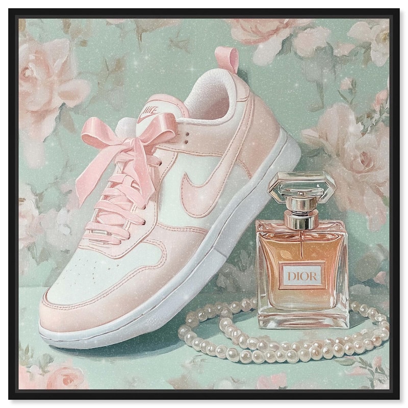 Petite and Cute Sneaker Canvas by Art Remedy - Black - 20" x 20"
