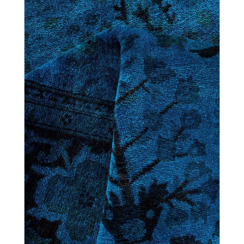 Vibrance, One-of-a-Kind Hand-Knotted Area Rug - Blue, 6' 0" x 8' 9" - 6' 0" x 8' 9"