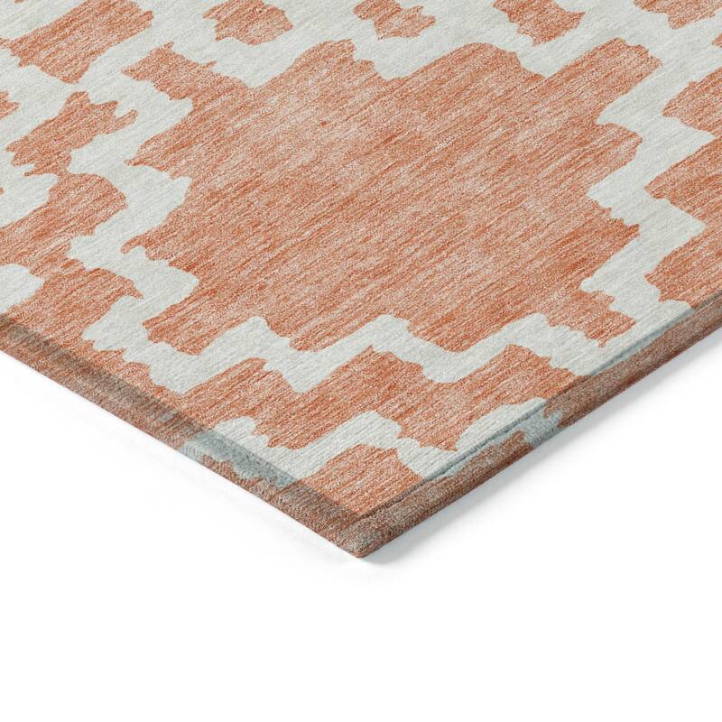 Machine Washable Indoor/ Outdoor Chantille Trellis Geo Rug