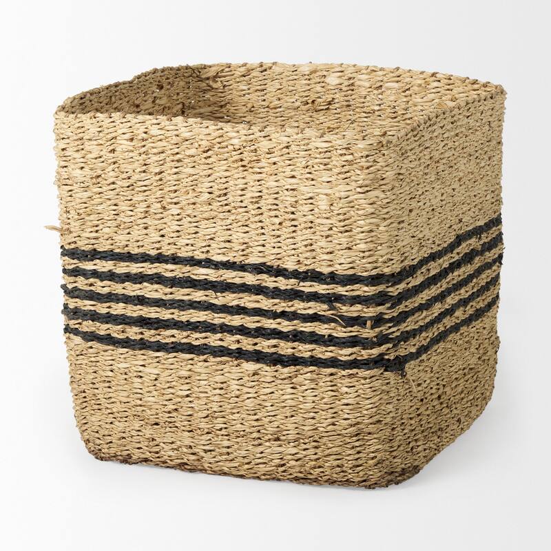 Cullen Grey Seagrass Twisted Square Baskets (Set of 3)