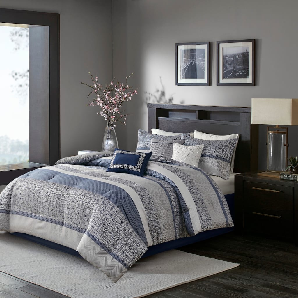 GDF Studio - Jacquard Comforter Set with Decorative Pillows