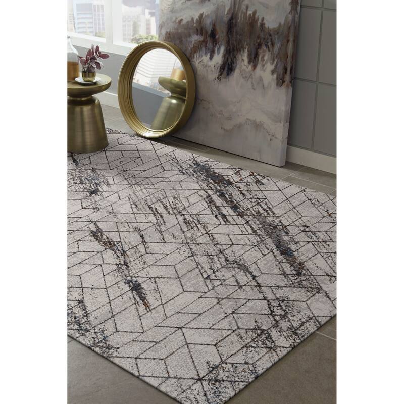 Strick & Bolton Renew Distressed Geometric Area Rug