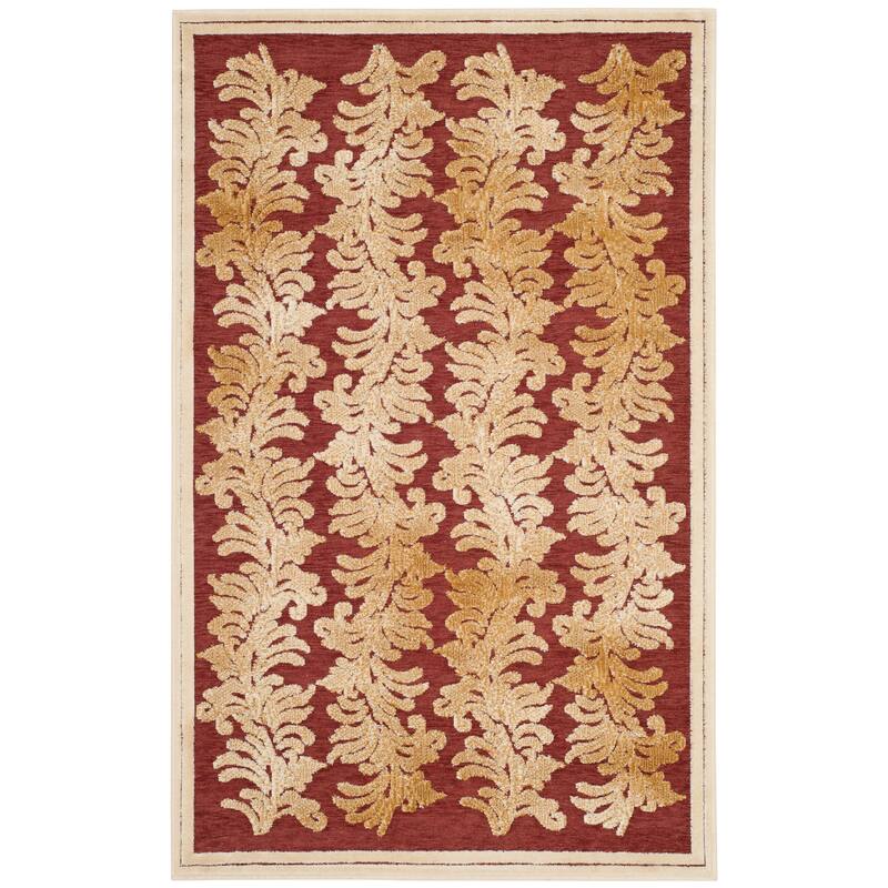 Martha Stewart by SAFAVIEH Handmade Plume Stripe Viscose Rug - 2'7" x  4' - Red - Rectangle