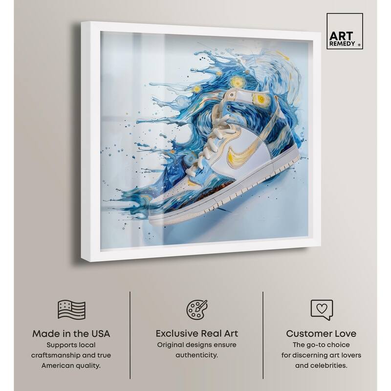 Starry Night Sneaker Splash Shadowbox by Art Remedy