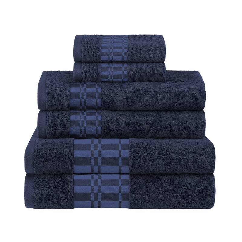 Superior Larissa Cotton Embroidered Geometric Border 6-Piece Towel Set