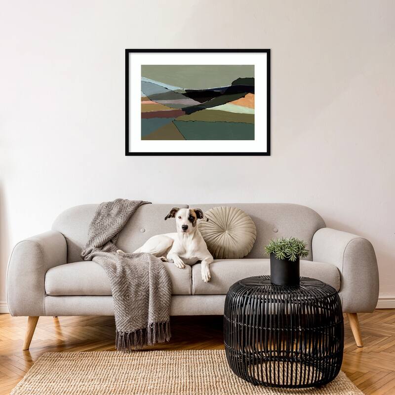 Subdued Landscape by Cartissi Wood Framed Wall Art Print - Svelte Noir Black