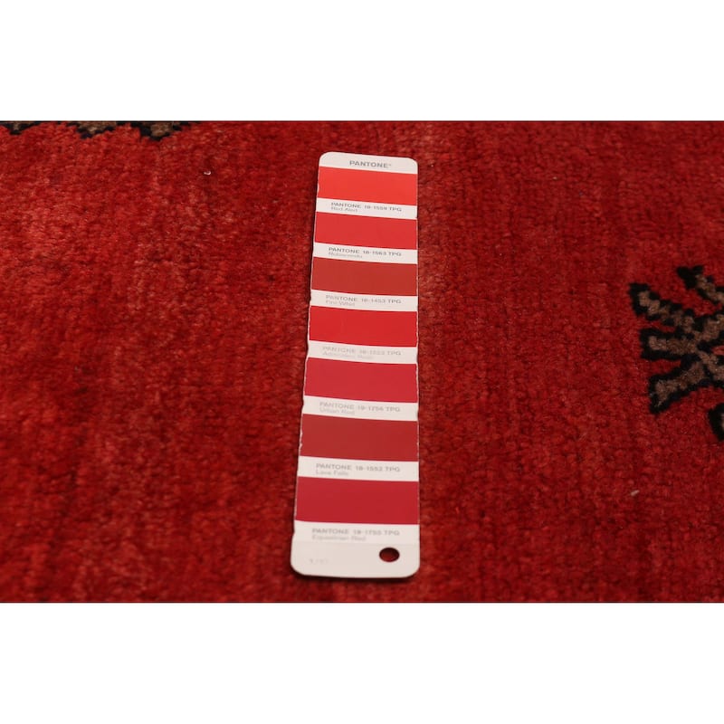 ECARPETGALLERY Hand-knotted Melis Vintage Red Wool Rug - 4'10 x 7'7