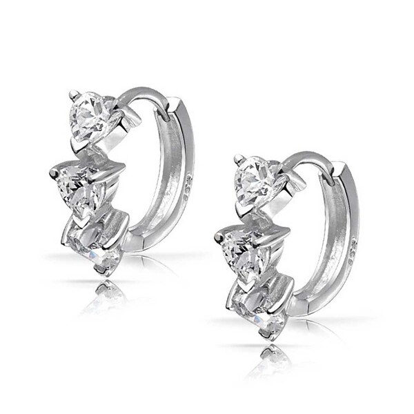 heart shaped cubic zirconia earrings