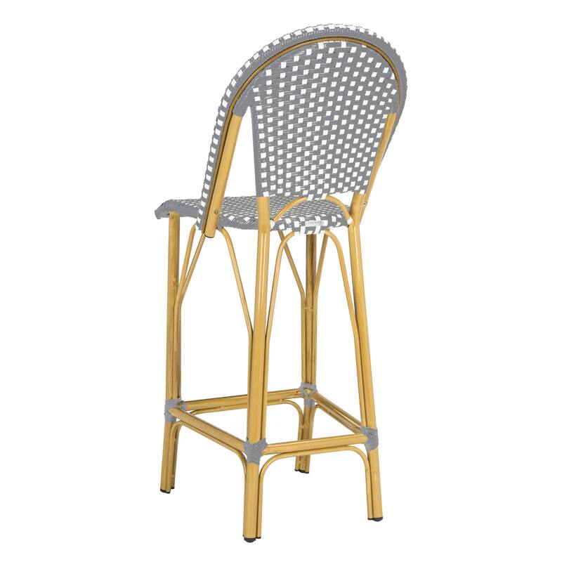 SAFAVIEH Outdoor Samara 30-inch Stacking Bistro Bar Stool (Fully Assembled) - 19Wx22Dx47H