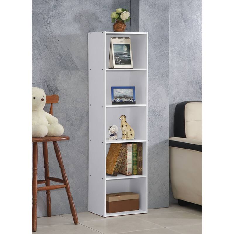 59" White Multi-Purpose Bookcase with Shelves