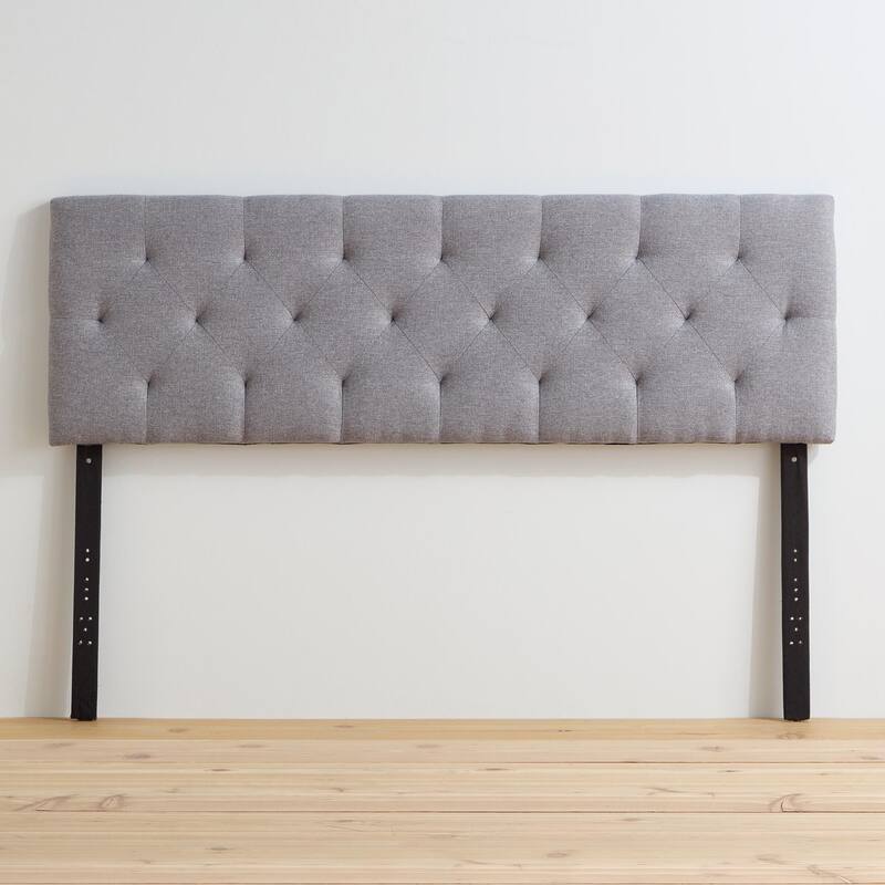 Brookside Kaylee Adjustable Upholstered Headboard - Stone-Diamond Tufting - King