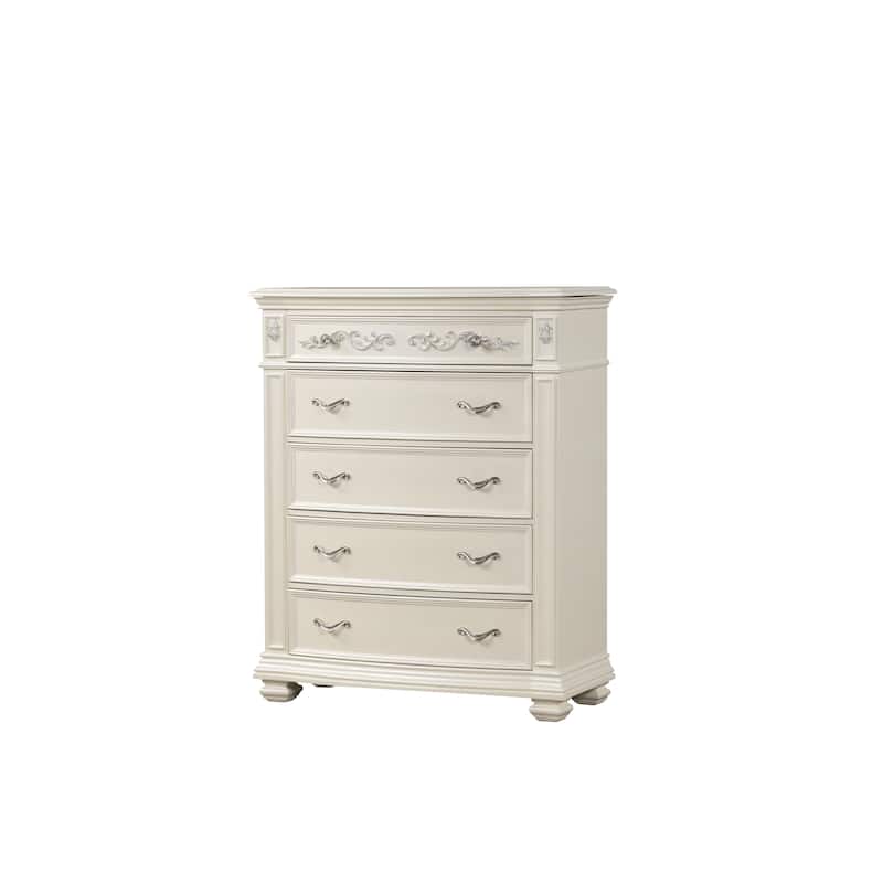 Valentina White Bedroom Set with LED Lighting