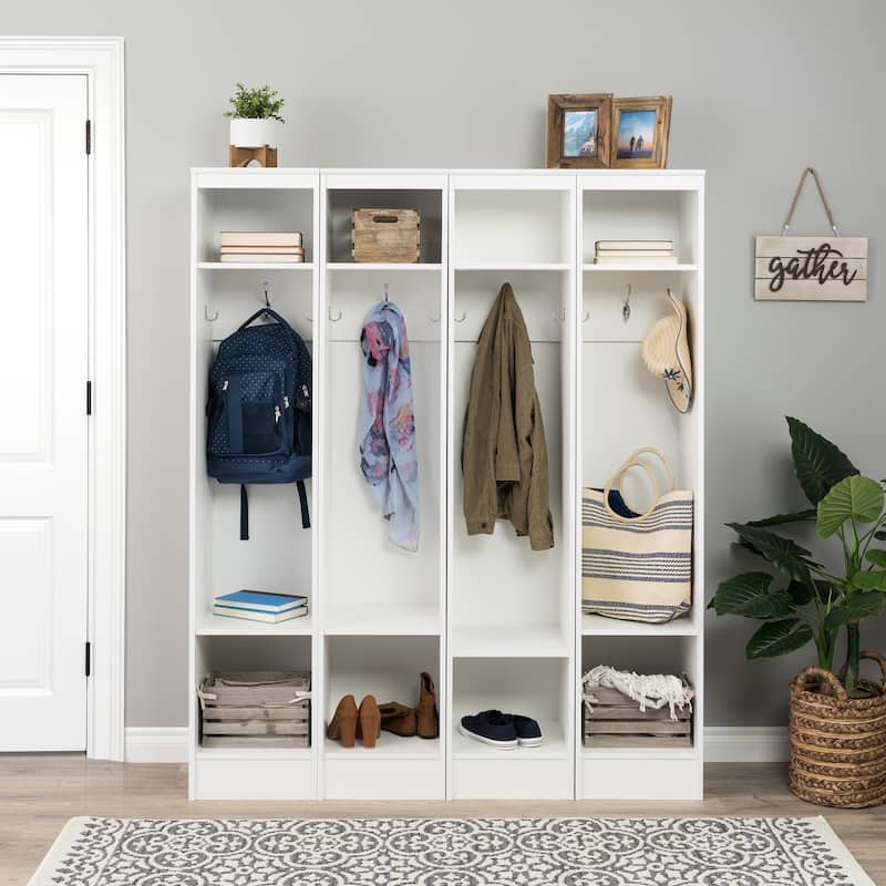 Prepac Narrow Entryway Organizer - Set of Four - White