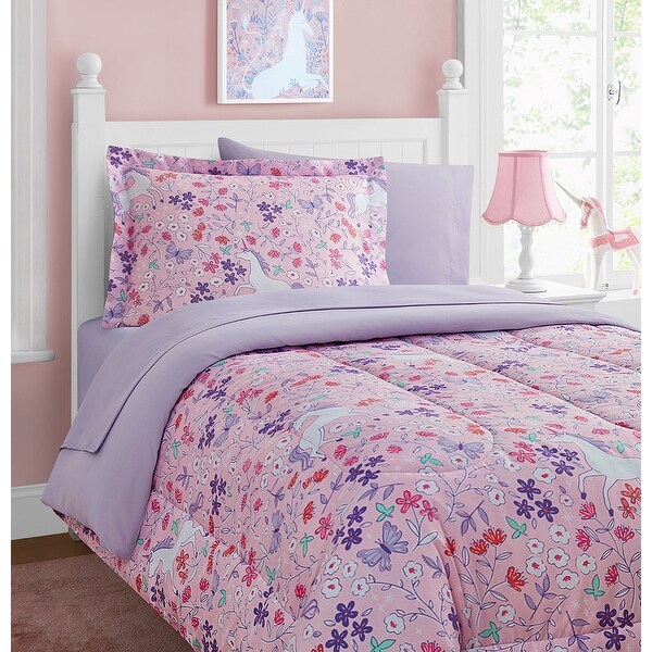 lilac unicorn bedding