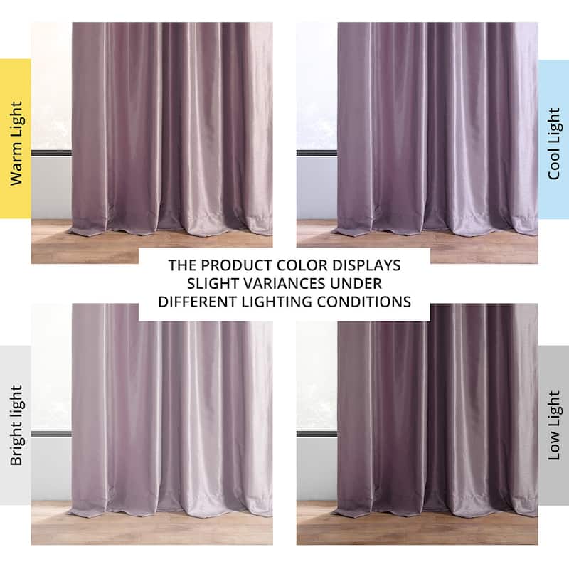 Exclusive Fabrics Smokey Plum Vintage Textured Faux Dupioni Silk Curtain Panel
