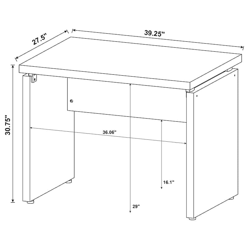 Skylar 2-Piece Home Office Desk Set With File Cabinet Cappuccino