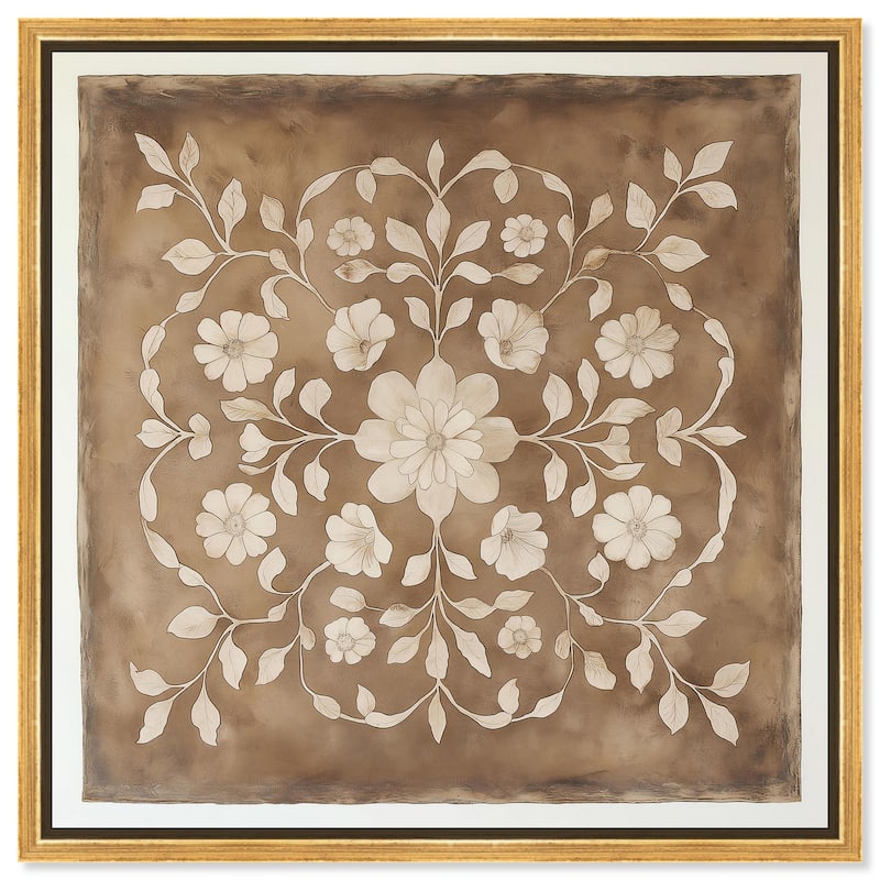 Floral Mandala Canvas by Art Remedy - 30" x 30" - Gold