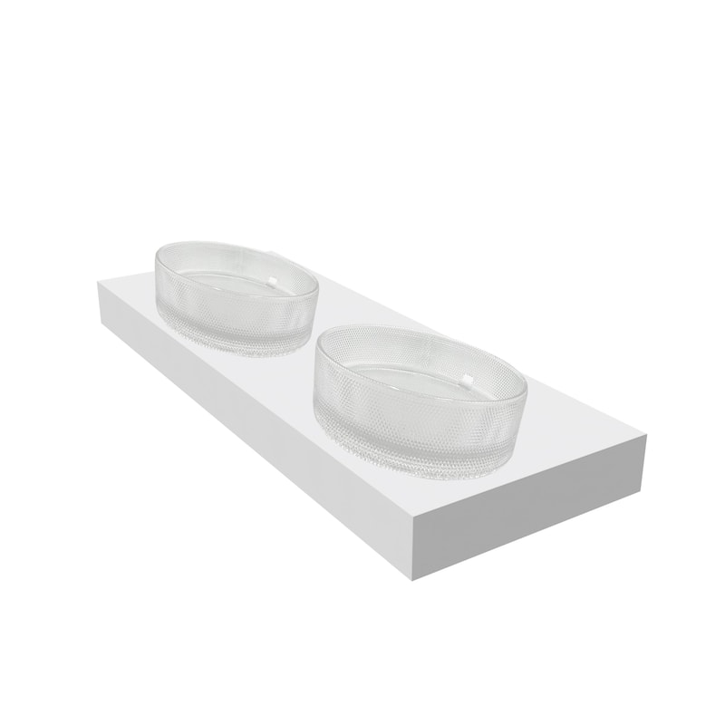 Decorative 20" Oval Crystal Vessel Sinks With White Base