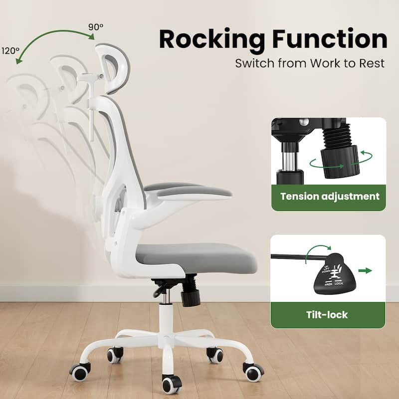 Ergonomic Office Chair With Headrest,High Back Computer Chair With Armrests And Adjustable Lumbar Support