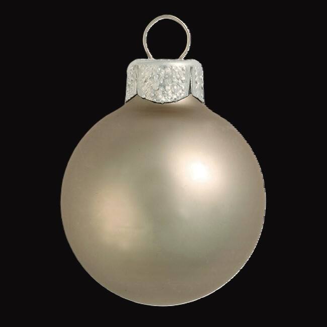 Matte Finish Glass Christmas Ball Ornaments 2" (50Mm) Pewter Gray 28Ct
