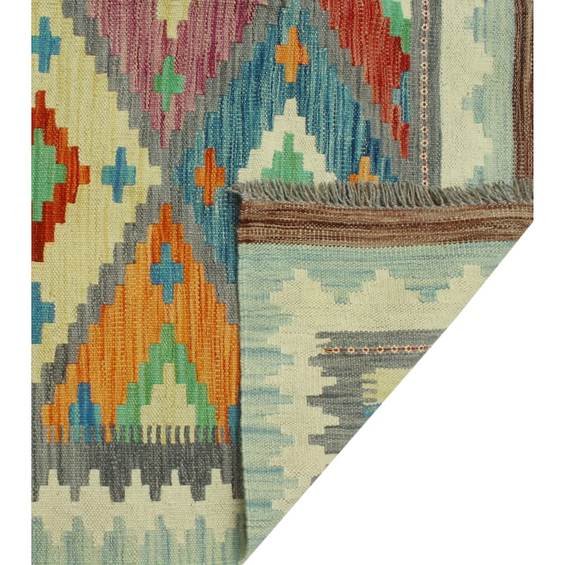 Sangat Flatweave Najib Rust/Ivory Rug - 4'4" x 5'11"