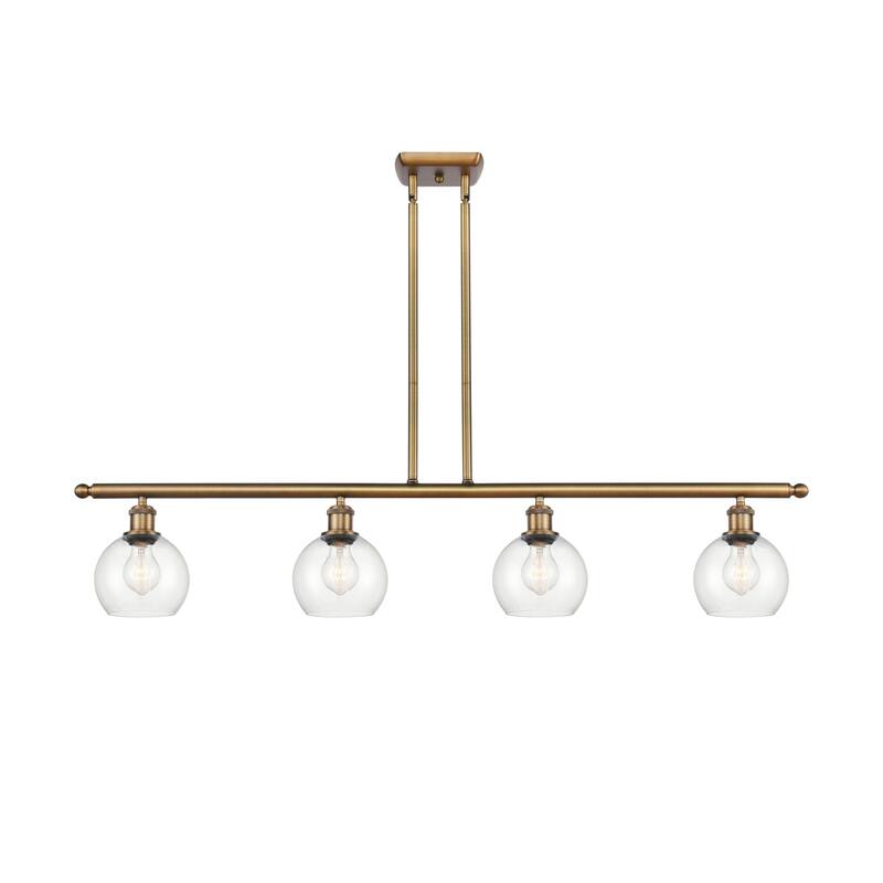 Innovations Lighting 516-4I-9-48 Athens Linear Athens 4 Light 48" Wide - Brushed Brass / Clear