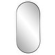 preview thumbnail 1 of 9, Allan Andrews Stainless Steel Framed Capsule Wall Mirror - 40"H x 17.75"W Black