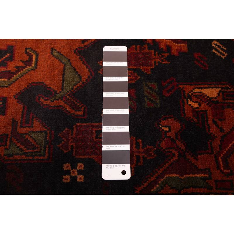 ECARPETGALLERY Hand-knotted Teimani Black, Rust Wool Rug - 3'8 x 6'8