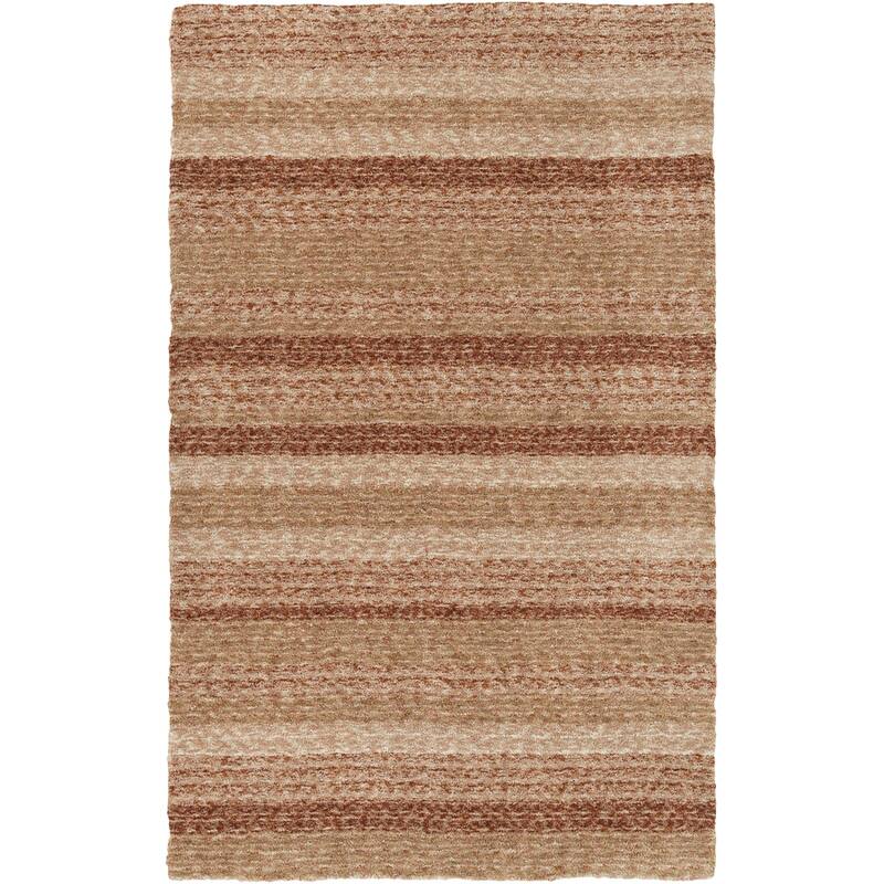 Addison Sanibel Striped Grey Shag Area Rug - 5' x 7' 6" - Rust - Rectangle