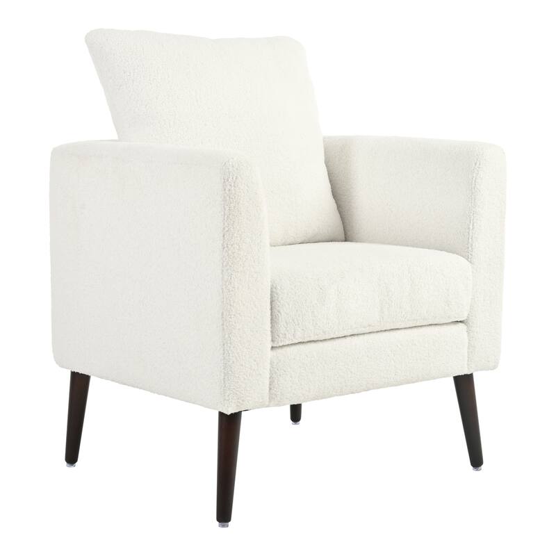 Modern Fabric Accent Chair with Wood Legs