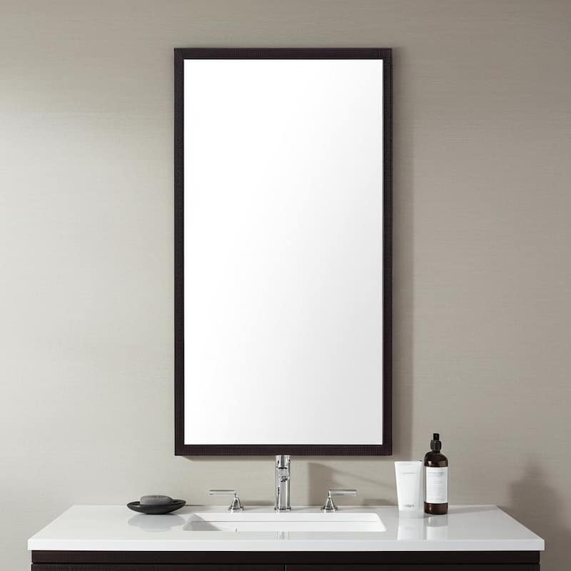 HomeRoots 42" Black Framed Bathroom Vanity Mirror - 21.50 in. x 41.50 in. x 1.75 in. - 21.50 in. x 41.50 in.  x 1.75 in.