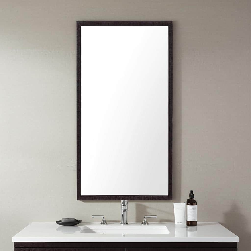 HomeRoots 42" Black Framed Bathroom Vanity Mirror - 21.50 in. x 41.50 in. x 1.75 in.