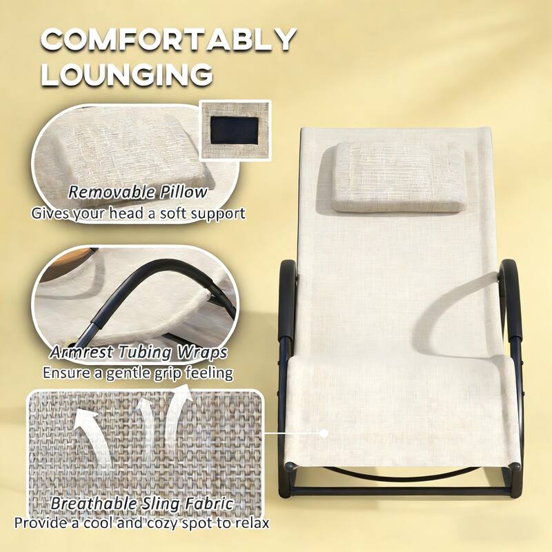 GDFStudio - Adrian Zero-Gravity Outdoor Rocking Lounge Chair - Rocking Chair