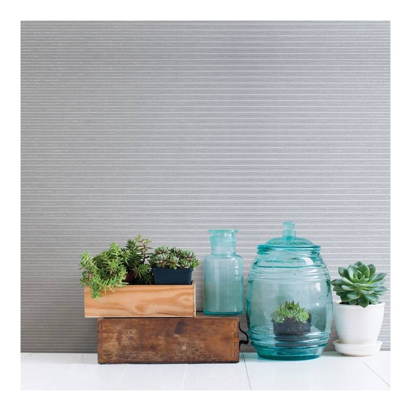 Advantage Lily Light Blue Stripe Wallpaper 21 x 396 x 0.025 Bed