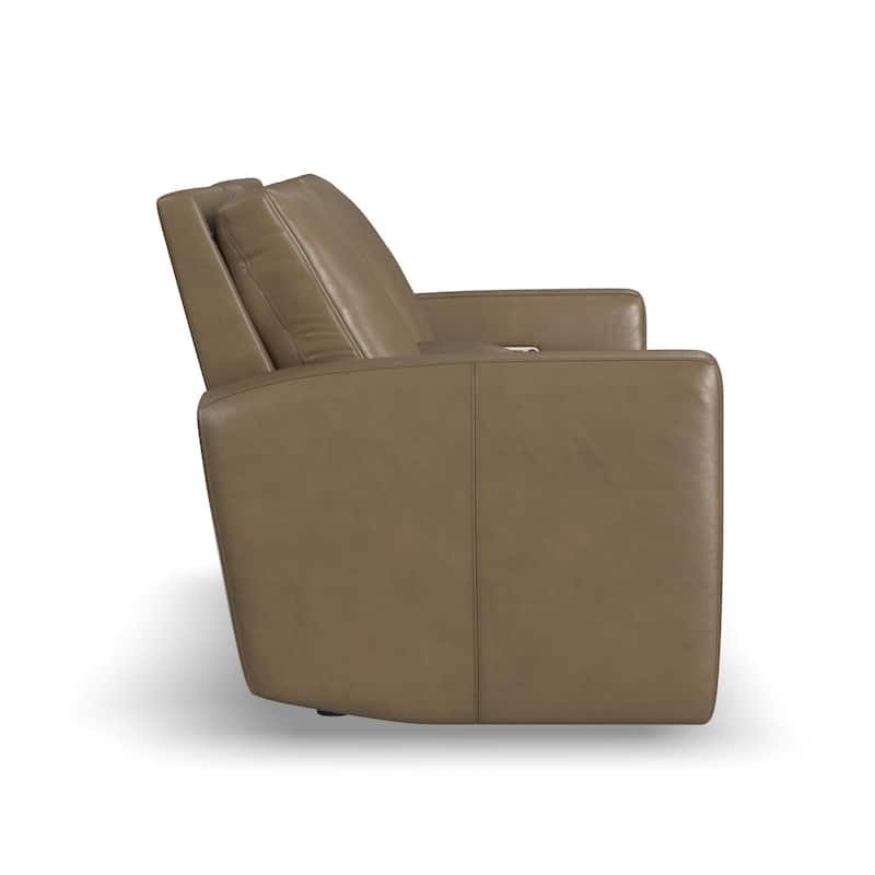 Arina Fawn Power Reclining Loveseat with Console by Flexsteel - 75" x 40" x 39"
