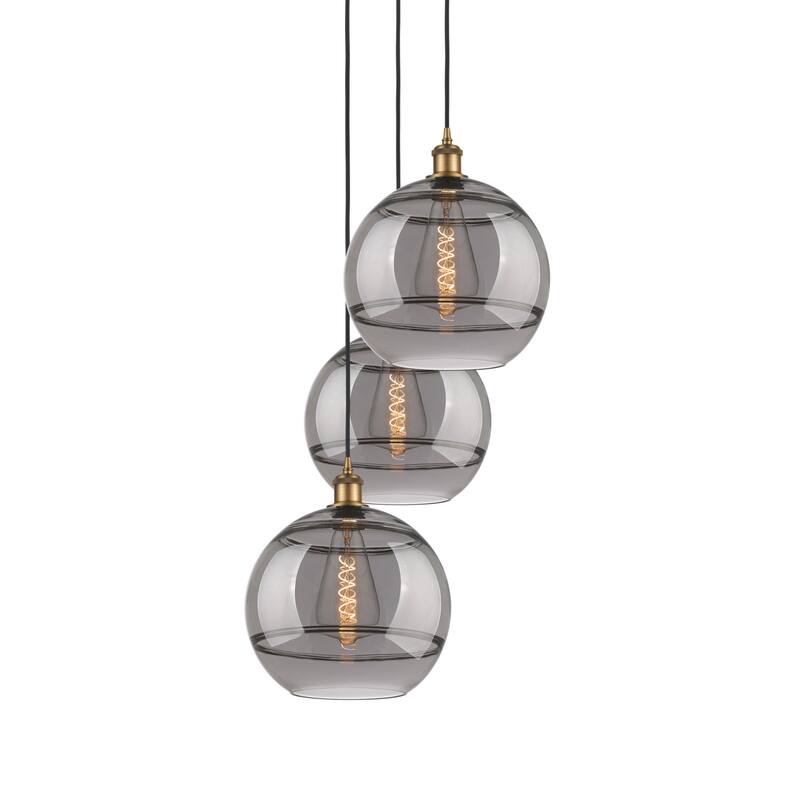 Innovations Lighting 113B-3P-41-19 Rochester Pendant Rochester 3 Light - Brushed Brass / Smoked