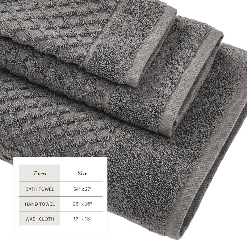Linery & Co. Cotton Diamond Waffle Texture Bath Towels