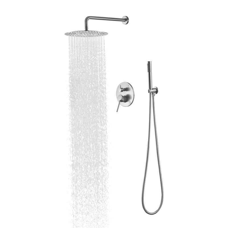 Shower System, Wall Mounted Shower Faucet Set with High Pressure 10"Stainless Steel Rain Shower head Handheld Shower Set