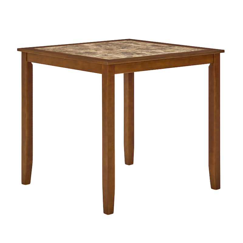 Anmytek 5 Piece Retro Brown Dining Table Set Kitchen Furniture for Dining Room Living Room Breakfast Nook