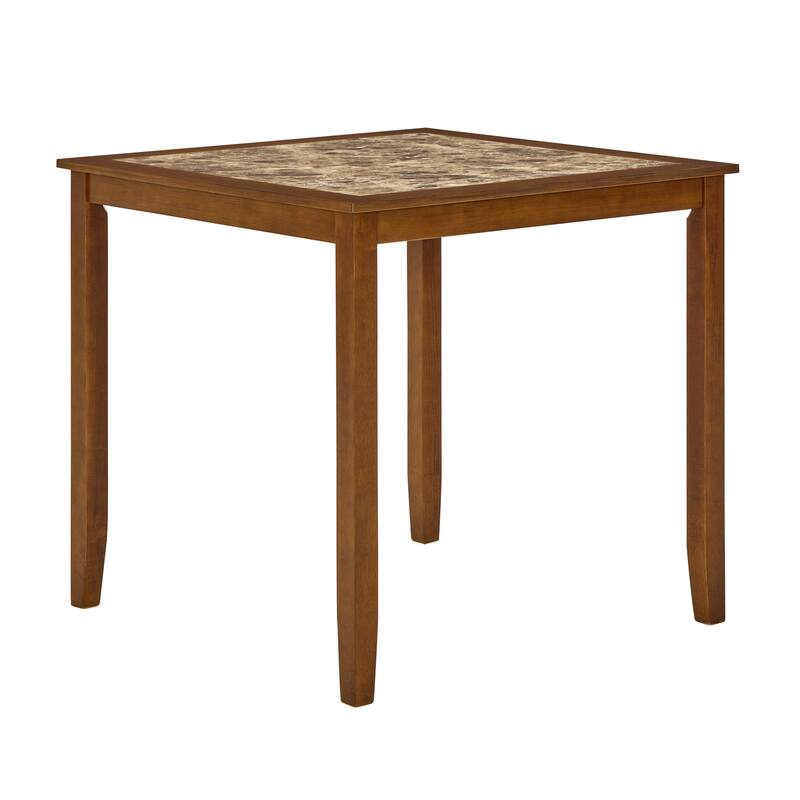 Retro-Style 5-Piece Dining Set - Brown Wooden Breakfast Table with Matching Bar Chairs for Living Room & Dining Room.