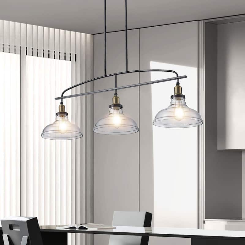 45" 3-Light Black Pendant - Industrial - Adjustable - Kitchen Dining (Bulb Not Included)