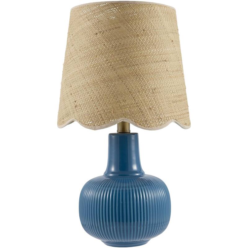 Livabliss Ormelle Traditional Accent Table Lamp - 19"H x 10"W x 10"D - Beige/Blue