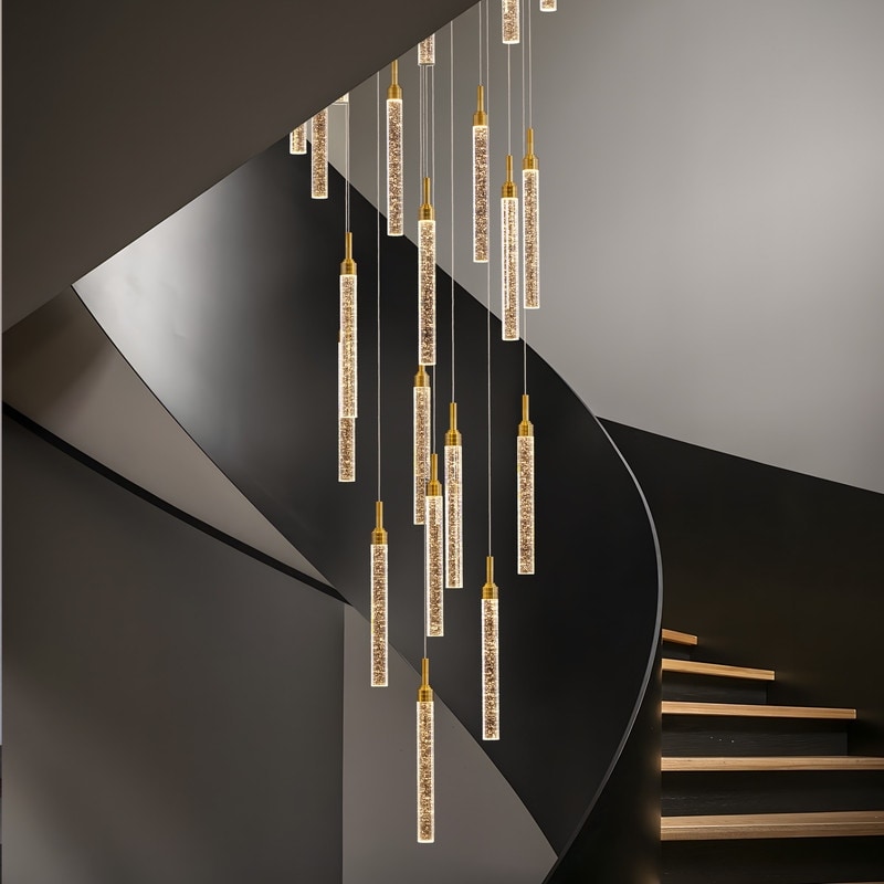 20 Lights Remote Control Dimmable LED Modern Large Hanging Pendant Light Fixture Flush Mount Chandeliers for Entryway Foyer