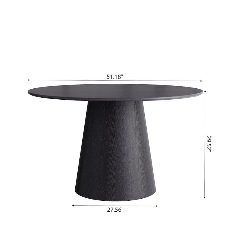 Black Style Round Dining Table for 4-6 Meeting Party Restaurant