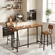 preview thumbnail 2 of 6, 55'' Counter Height Bar Dining Table with Metal Frame Rectangular Pub Sofa Table for Kitchen ,Living Room