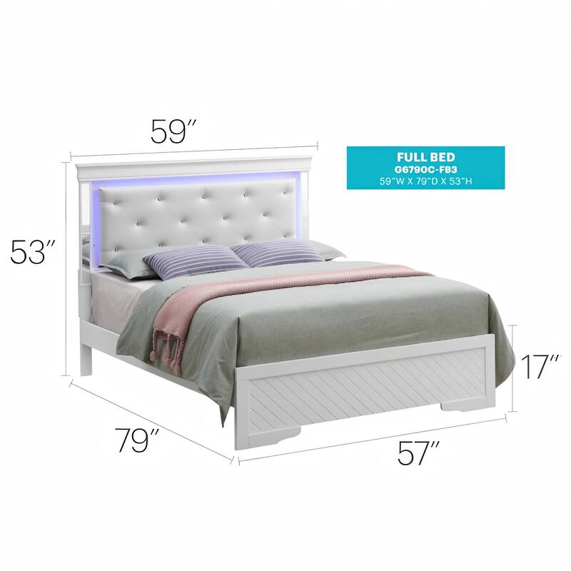 Chic Silver Champagne Full Bed with Durable Design