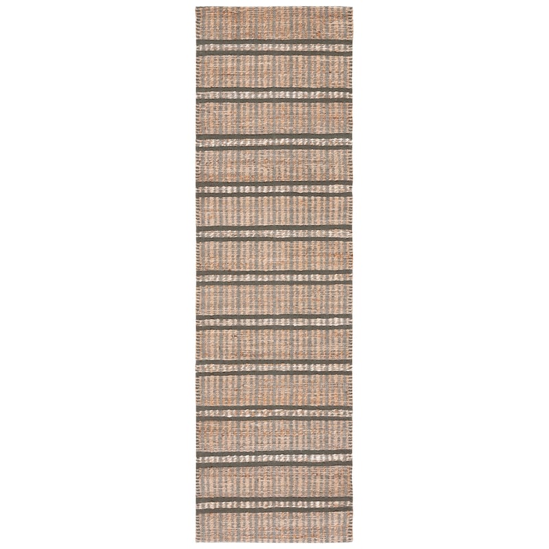 SAFAVIEH Handmade Natural Fiber Undis Geometric Seagrass Rug - 2'3" x 8' Runner - Olive/Natural
