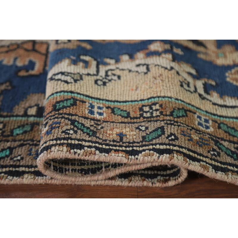 Hand Knotted Oriental 100% Wool Carpet Traditional Medallion Beige & Ivories Hamedan Area Rug - 9' 11'' X 6' 7''